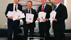 Stefan Benz, SVP Regional Operations, EMEA; Terry Yeomans, IS-BAH Programme Director; Rob Smith, President Jet Aviation; and Kurt H. Edwards, IBAC Director General