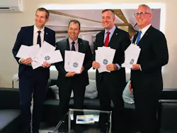 Stefan Benz, SVP Regional Operations, EMEA; Terry Yeomans, IS-BAH Programme Director; Rob Smith, President Jet Aviation; and Kurt H. Edwards, IBAC Director General Stefan Benz, SVP Regional Operations, EMEA; Terry Yeomans, IS-BAH Programme Director; Rob Smith, President Jet Aviation; and Kurt H. Edwards, IBAC Director General