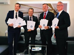 Stefan Benz, SVP Regional Operations, EMEA; Terry Yeomans, IS-BAH Programme Director; Rob Smith, President Jet Aviation; and Kurt H. Edwards, IBAC Director General
