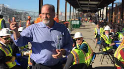 SJC Director of Aviation John Aitken congratulates interim gates project team on reaching key milestone.