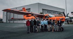 Executive and sales leadership from Flightline Group stand with Quest Aircraft leadership. Flightline Group will be the exclusive dealer for new Kodiak sales throughout Alabama, Florida, Georgia, Mississippi, South Carolina, Tennessee, and the Bahamas.
