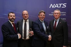 Left to right: Tim Bullock – NATS Director Supply Chain, Herman Mattanovich - Member of Frequentis Executive Board, Andrew Madge - Managing Director Frequentis UK, and Rob Watkins – NATS Technical Services Director Left to right: Tim Bullock – NATS Director Supply Chain, Herman Mattanovich - Member of Frequentis Executive Board, Andrew Madge - Managing Director Frequentis UK, and Rob Watkins – NATS Technical Services Director