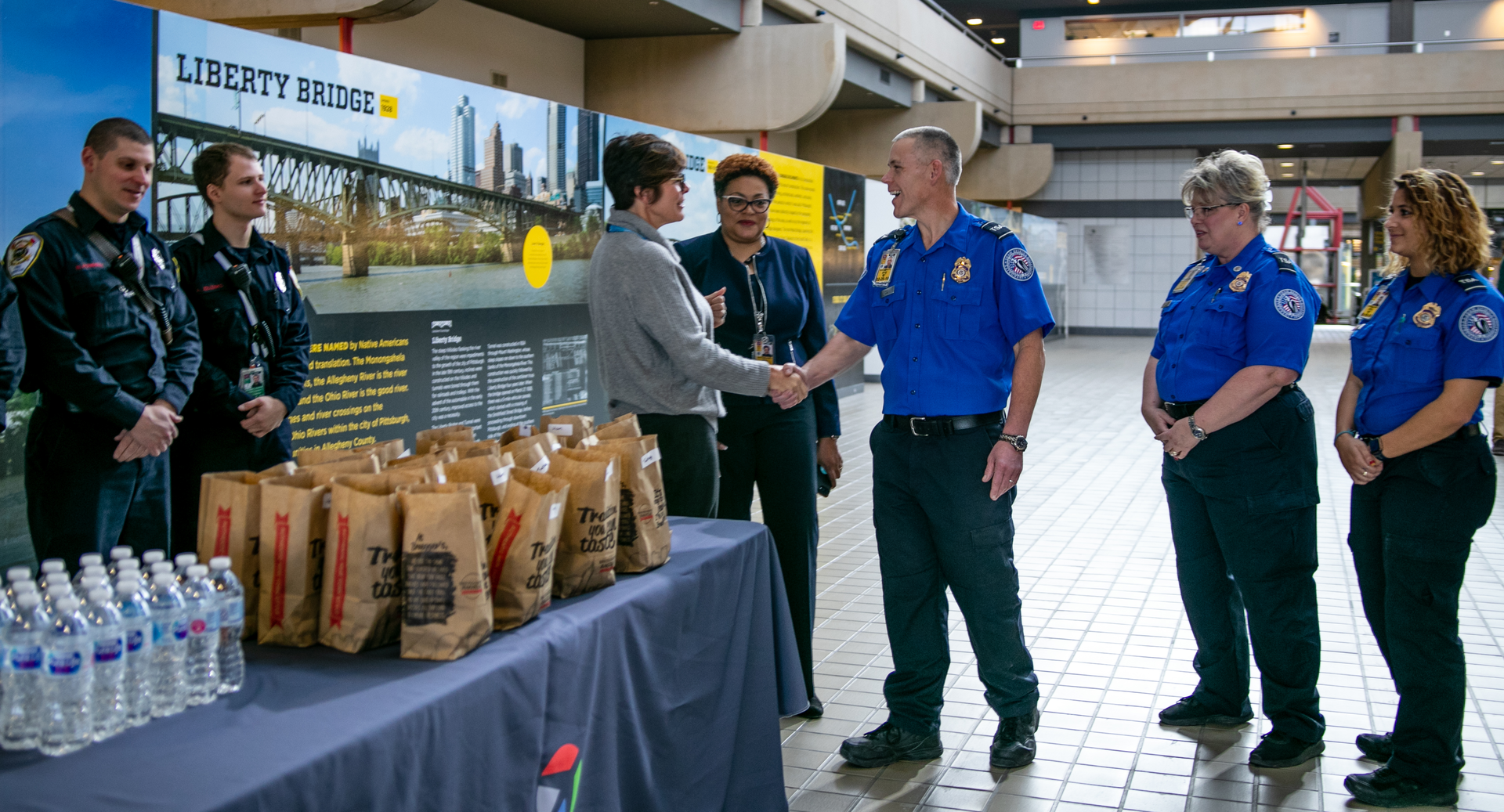 Workers at Pittsburgh International Airport handed out free lunches to federal employees on fridays during the shutdown.