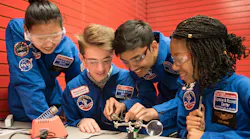Students between the ages of 16 and 18 develop STEM leadership skills through numerous team-building challenges such as building model rockets, simulated astronaut training and a moonwalk.
