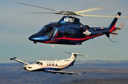 Life Flight Network will station a AW109 helicopter and Pilatus PC-12 fixed-wing aircraft, like the ones pictured here, at its Port Angeles, Washington base. Life Flight Network will station a AW109 helicopter and Pilatus PC-12 fixed-wing aircraft, like the ones pictured here, at its Port Angeles, Washington base.