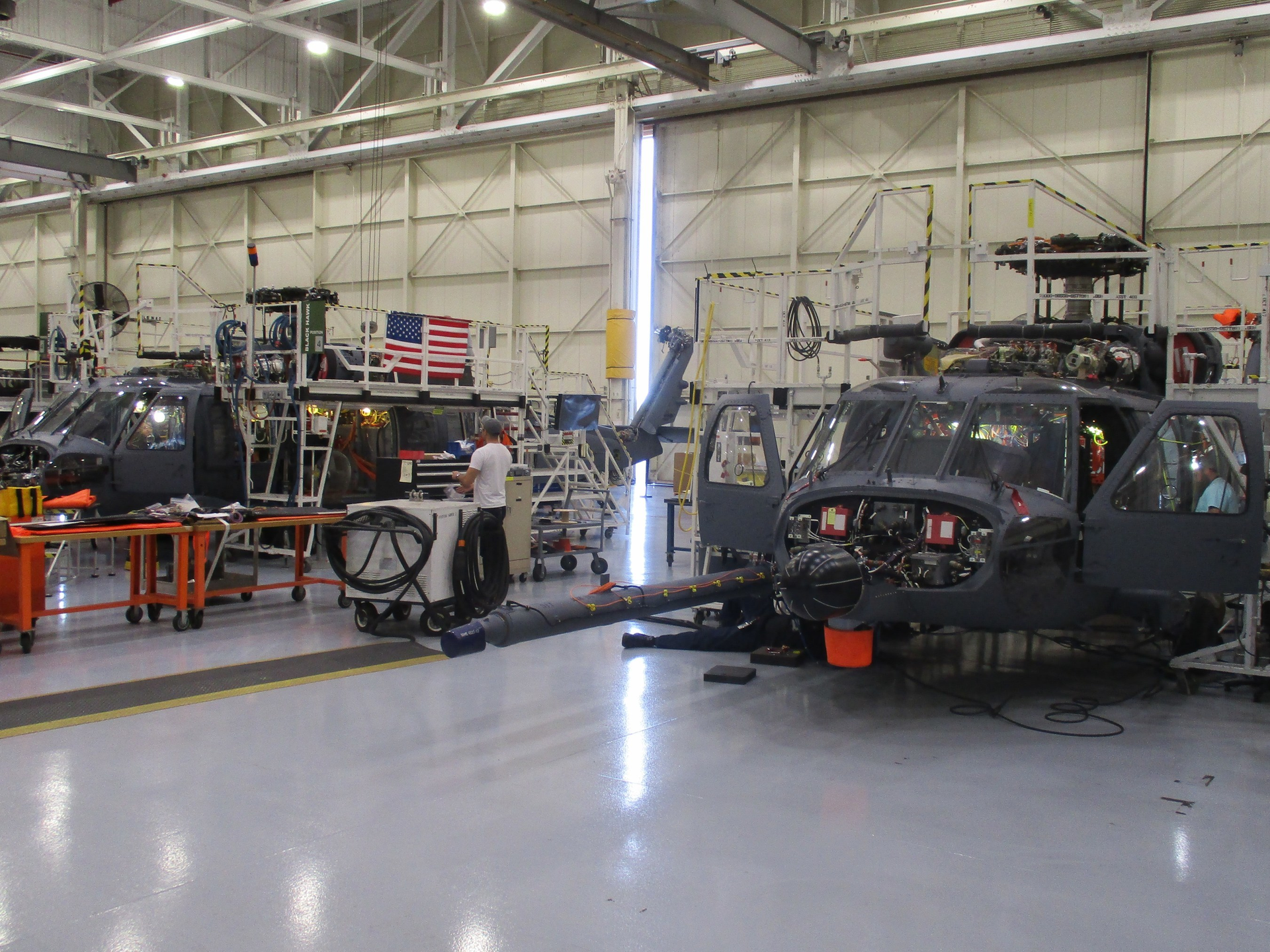 Two HH-60W Combat Rescue Helicopters are at the Sikorsky Development Flight Center in West Palm Beach, FL, in preparation for flight test.