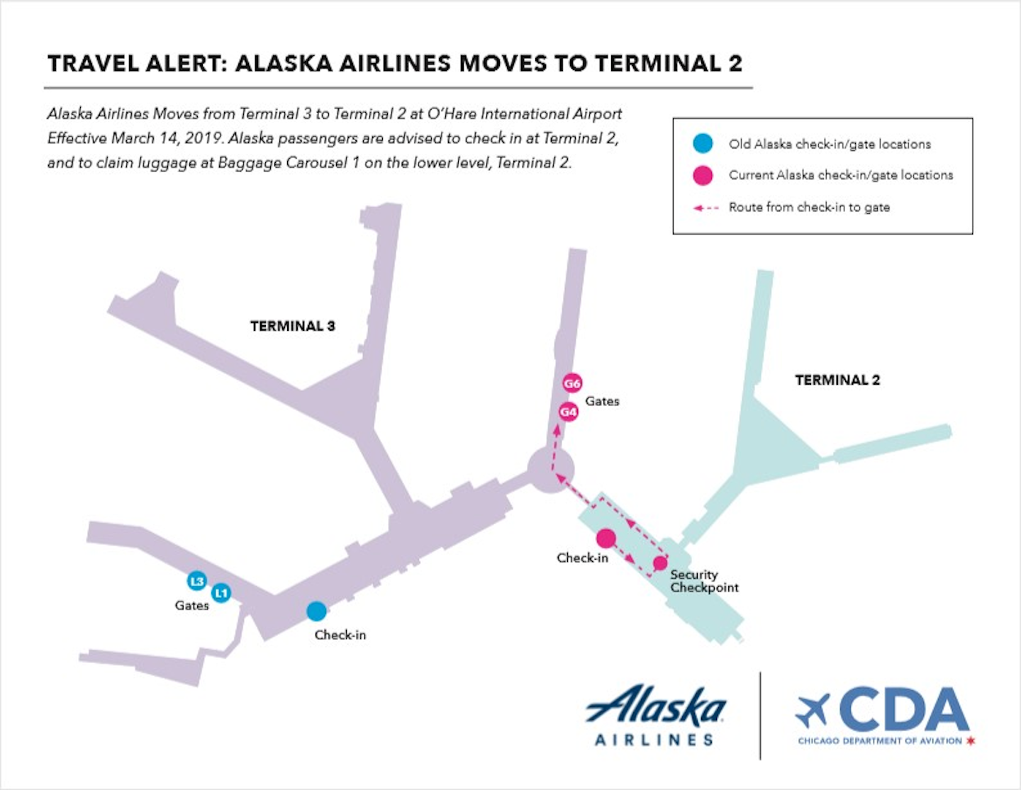 Alaska Airlines Moves to Terminal 2 at O'Hare International Airport