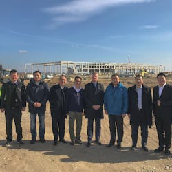 As part of the workshop, the delegates visited BUD&rsquo;s cargo facilities, including the site of a dedicated air cargo facility, which is set for completion in Q4 this year. Pictured from left: J&oacute;zsef Kossuth, Senior Cargo Manager, Budapest Airport, 6th from the left, Ren&eacute; Droese, Director Business Unit Property and Cargo, Budapest Airport, 7th from the left, Li Jiupeng, CEO of Eastern Air Logistics Co., Ltd. (EAL); Chairman of the Board of China Cargo Airlines and Chairman of the Shanghai Cross-border E-commerce Association (SCEA), 9th from the left, Meng Zhibin, General Manager, ACE Logistics Corp., Jared Shen, FCO Station Cargo Manager, China Eastern Airlines and China Cargo Airlines