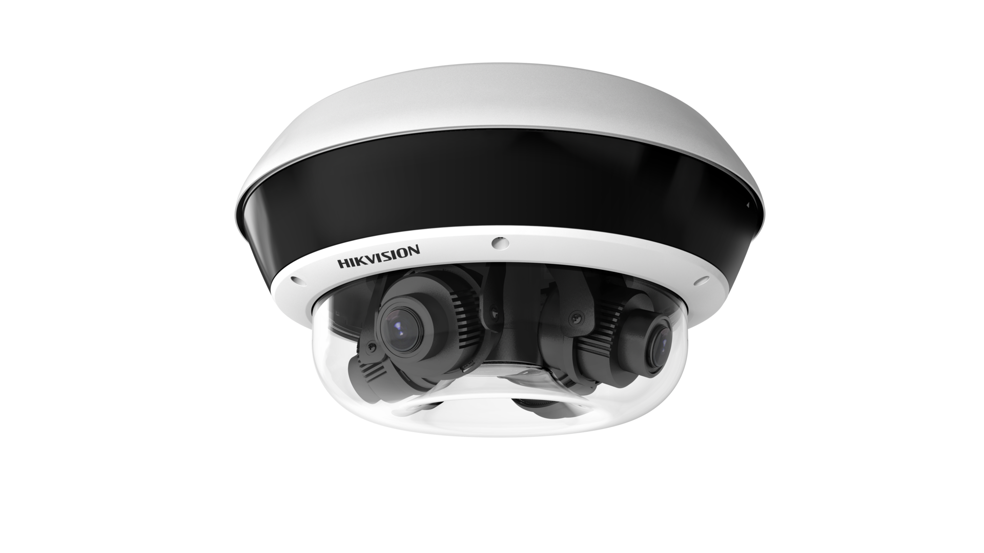 PanoVu Flexible Outdoor Network Camera, features 1/2.7&rdquo; progressive scan CMOS sensors and four lenses.