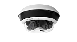 PanoVu Flexible Outdoor Network Camera, features 1/2.7” progressive scan CMOS sensors and four lenses.