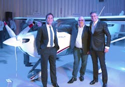 L/R: Matheus Grande, CEO Texas Aircraft Manufacturing, Caio Jord&atilde;o, Chief Designer and Carlos Barros, Partner.