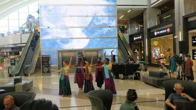 The Blue13 Dance Company performs in Tom Bradley International Terminal as part of the LAX Presents Series.