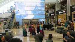 The Blue13 Dance Company performs in Tom Bradley International Terminal as part of the LAX Presents Series.
