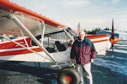 Ralph Hood with Tom Merriman's Piper Super Cub. Ralph Hood with Tom Merriman's Piper Super Cub.