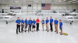 ATP Flight School instructors and students take delivery of factory-new Cessna 172 Skyhawks.