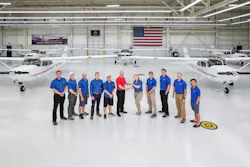 ATP Flight School instructors and students take delivery of factory-new Cessna 172 Skyhawks.
