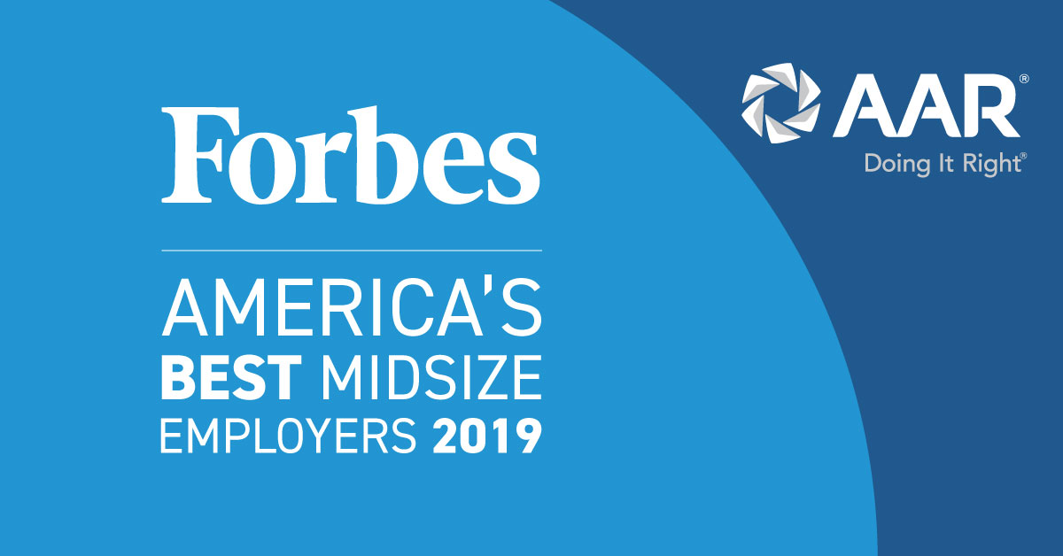 AAR Named Sgain to Forbes ‘America’s Best Midsize Employers’ for 2019