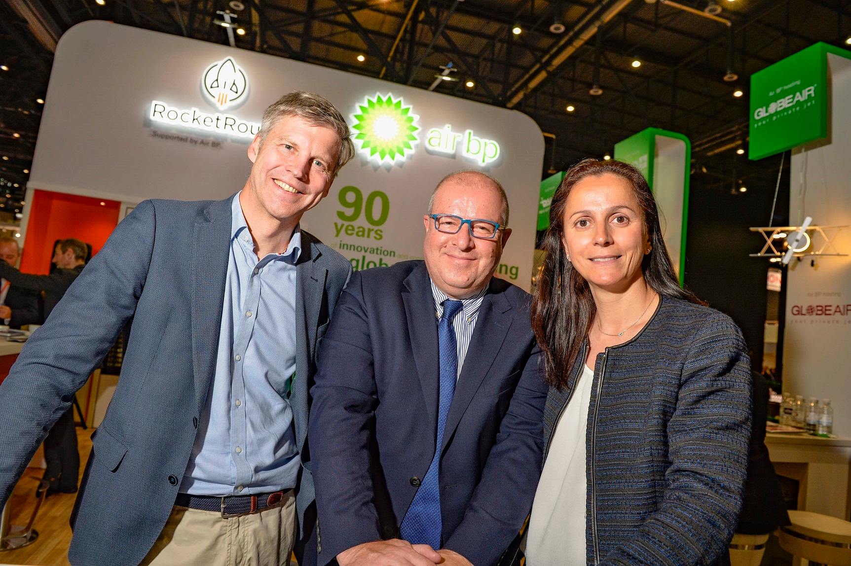 Left to right: Thorbj&ouml;rn Larsson &ndash; Nordics and UK/General Manager; Barry Sargeant, London Biggin Hill Airport, Ground Operations Manager and Laura Pe&ntilde;a-Gutierrez, Air BP Regional General Aviation Director, Northern, Central & Western Europe.