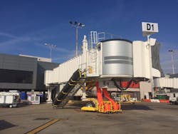 One of the new boarding bridges at Hartsfield-Jackson Atlanta International Airport. One of the new boarding bridges at Hartsfield-Jackson Atlanta International Airport.