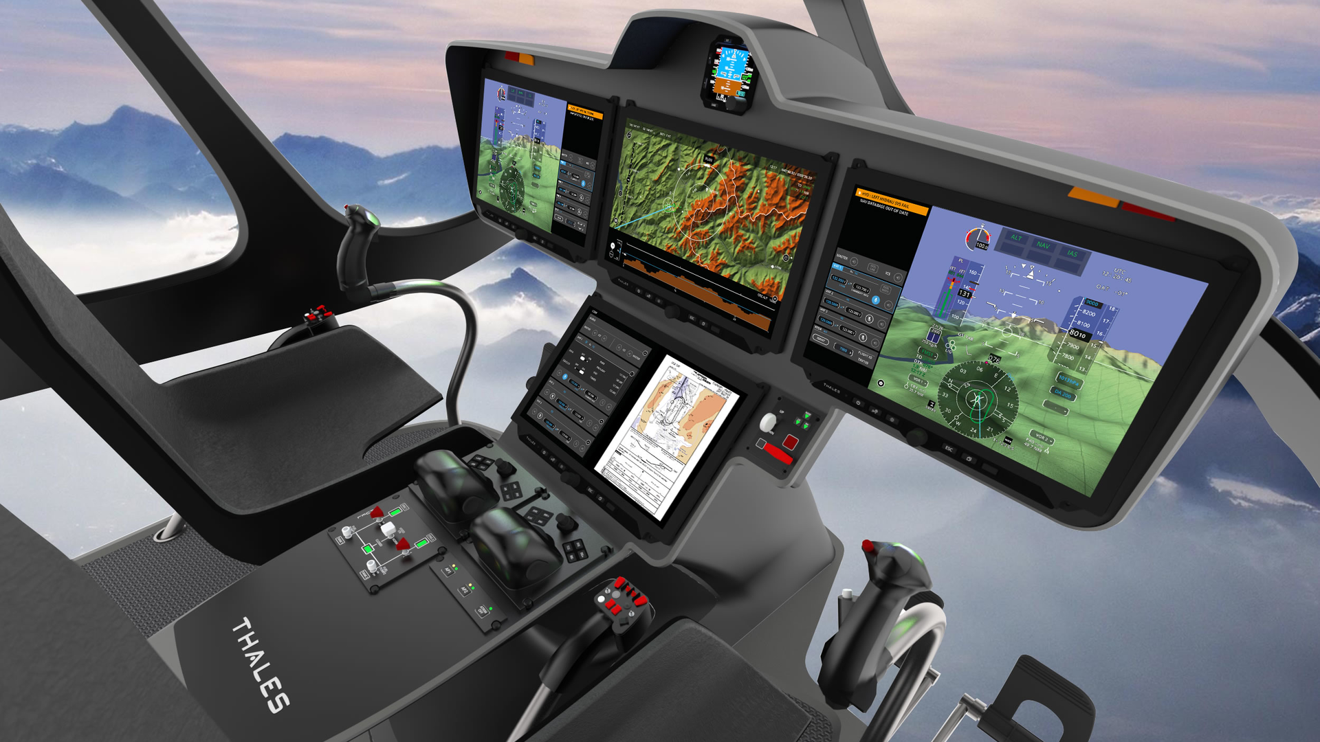 Copyright F&amp;a Thales Avionics Flyt X Helicopter 4 Displays Side Landscape March 2019 Copie