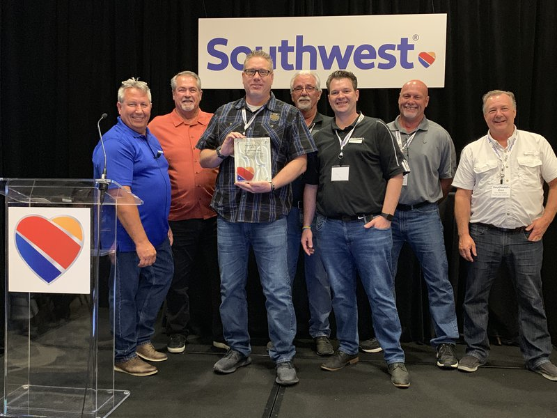 Left to Right: Allen Brown (Southwest Airlines), Larry Laney (Southwest Airlines), Chris Bennett (Continental CST District Manager), Rick Waugh (Southwest Airlines), Jason Stickley (Continental CST Key Account Manager), Charles Johnson (Southwest Airlines), and Don Redwine (Southwest Airlines).