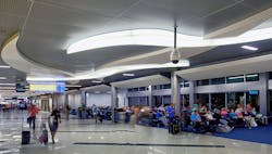 The two-year, $112.7 million contract to recast and brighten up the hold rooms included removing existing storefront systems and portions of exterior metal panels to install floor-to-ceiling glass, upgrade lighting, replace flat acoustical ceilings with sloped metal ceiling panels, install new carpet and repaint the hold rooms. The two-year, $112.7 million contract to recast and brighten up the hold rooms included removing existing storefront systems and portions of exterior metal panels to install floor-to-ceiling glass, upgrade lighting, replace flat acoustical ceilings with sloped metal ceiling panels, install new carpet and repaint the hold rooms.