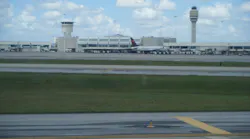 Orlando International Airport Terminal From Arriving Airplane