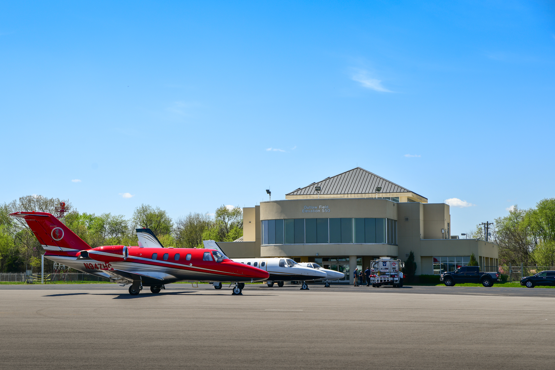 Jets sit outside of the Clarksville Regional Airport, where not too long ago you'd be lucky to see 'one dusty old Cessna.'