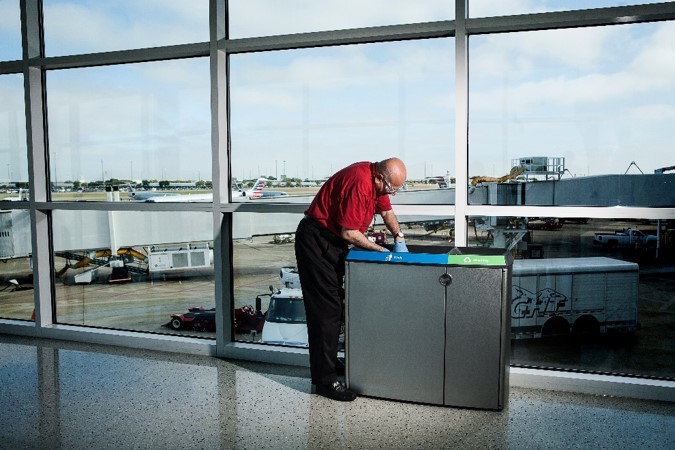 Contracting cleaning services can save money as it gives airports access to a bigger pool when buying supplies.