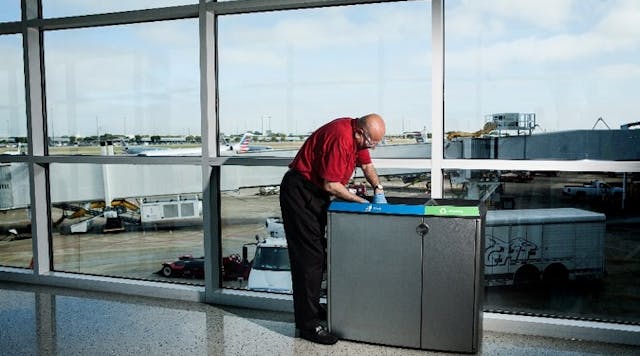 Contracting cleaning services can save money as it gives airports access to a bigger pool when buying supplies.