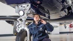 A Young Engineer At Work At Bbga Member Company Oriens Aviation Pilatus Service Centre At London Biggin Hill Airport