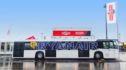 The Mallaghan 50W airport passenger bus which is the world’s largest, capable of carrying 125 passengers. The Mallaghan 50W airport passenger bus which is the world’s largest, capable of carrying 125 passengers.