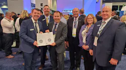 Duncan Aviation was presented with IS-BAH certificates for its Battle Creek and Kalamazoo, Michigan, locations at the NBAA Conference last week. That means all Duncan Aviation FBOs are Stage 1 registered. Pictured are left to right: Ben Hammond (Manager Duncan Aviation FBO Services - BTL/AZO), Troy Hyberger (Manager Duncan Aviation FBO Services - LNK), Terry Yeomans (Director of IS-BAH), Lawrence Fletcher (IBAC), Allison Markey (Director of Audit Programs - Wyvern), Bob Cornett (Manager Duncan Aviation FBO Services - PVU)