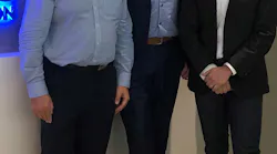 (From left) Alan Glen, VP Cargo Development, Menzies Aviation, Mark Reid, Chief Information Officer, John Menzies PLC, Yuval Baruch, CEO, HLT.