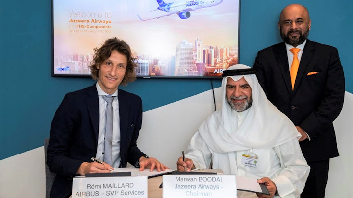 Jazeera Airways Signs Flight Hour Services Agreement With Airbus At Dubai Airshow 2019 Aviation Pros