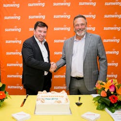 Denis Jacob, President and CEO of Avjet (left) and Mark Williams, President of Sunwing Airlines (right).