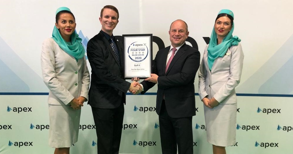 Gulf Air Receives Four Star Major Airline Rating at FTE-APEX Asia Expo 2019.