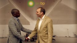 Right to Left, Justin Walker, Technical Services Director, Air BP and Inacio Costa, Aviation Manager, Sonangol in London, UK. Right to Left, Justin Walker, Technical Services Director, Air BP and Inacio Costa, Aviation Manager, Sonangol in London, UK.