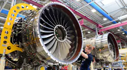 Assembly of the Pearl 700 engine at Rolls-Royce.