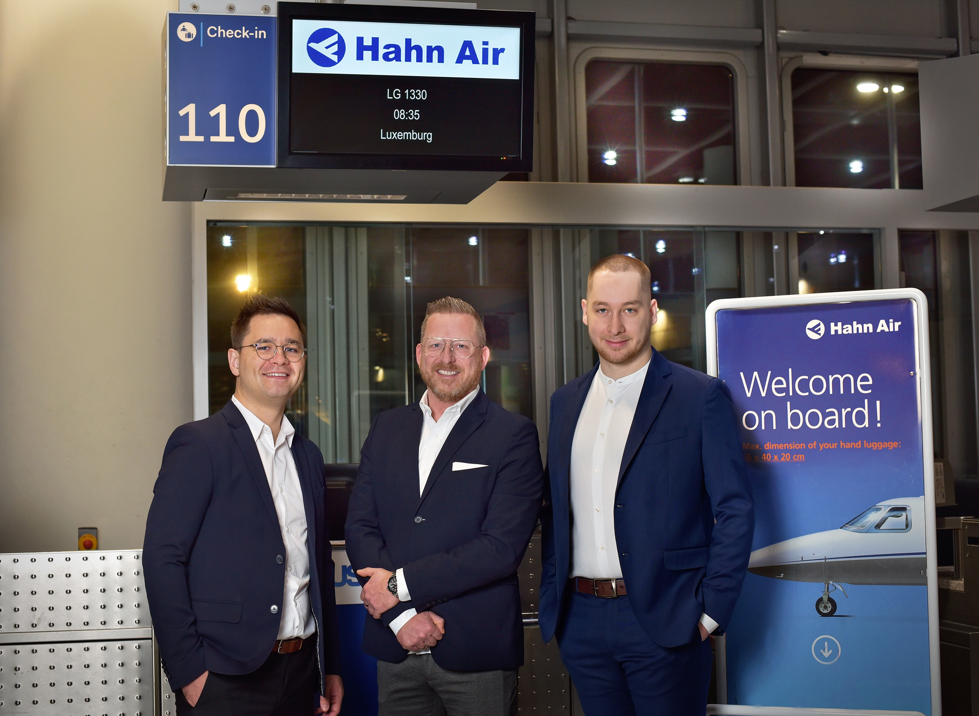 From left to right: Maksim Izmaylov, Founder of Winding Tree, Frederick Nowotny, Head of Sales Engineering at Hahn Air, and Davide Montali, CIO of Winding Tree.