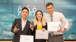 Team We Love Layovers From Nyu Abu Dhabi Emerge As The Winners Of The 2019 Fikra University Competition Sangjin Lee, Teona Ristova And Vladyslav Cherevkov (l To R)