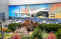 The Boeing 737 factory in Renton Washington is the final assembly facility for all Boeing 737s. The factory is located at the south end of Lake Washington and west of Logan Avenue North. The Boeing 737 factory in Renton Washington is the final assembly facility for all Boeing 737s. The factory is located at the south end of Lake Washington and west of Logan Avenue North.