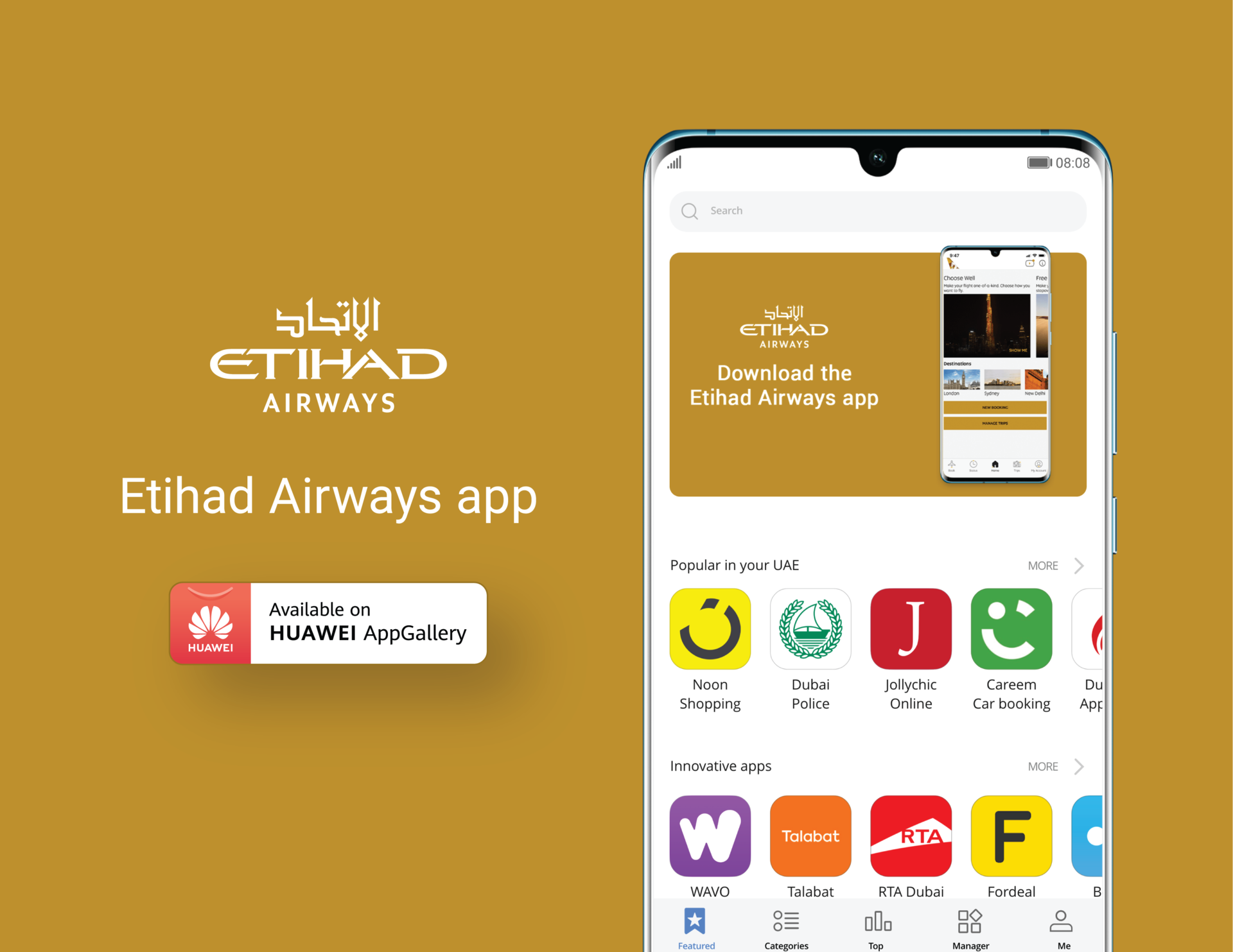 Etihad Airways Launched In Huawei App Gallery