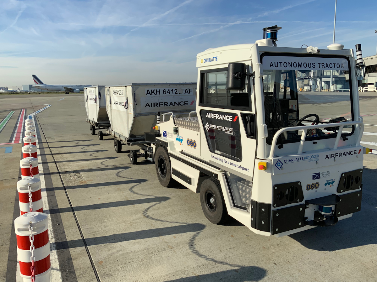A World First an Autonomous Baggage Tractor Tested in Real Conditions