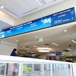 Replacing static signage with digital displays allows DFW to provide dynamic messaging to travelers entering the TSA security checkpoint.