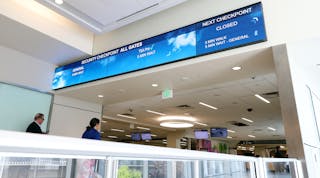Replacing static signage with digital displays allows DFW to provide dynamic messaging to travelers entering the TSA security checkpoint.
