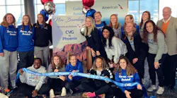 Thomas More women's basketball team on the inaugural flight