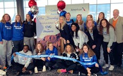 Thomas More women's basketball team on the inaugural flight Thomas More women's basketball team on the inaugural flight