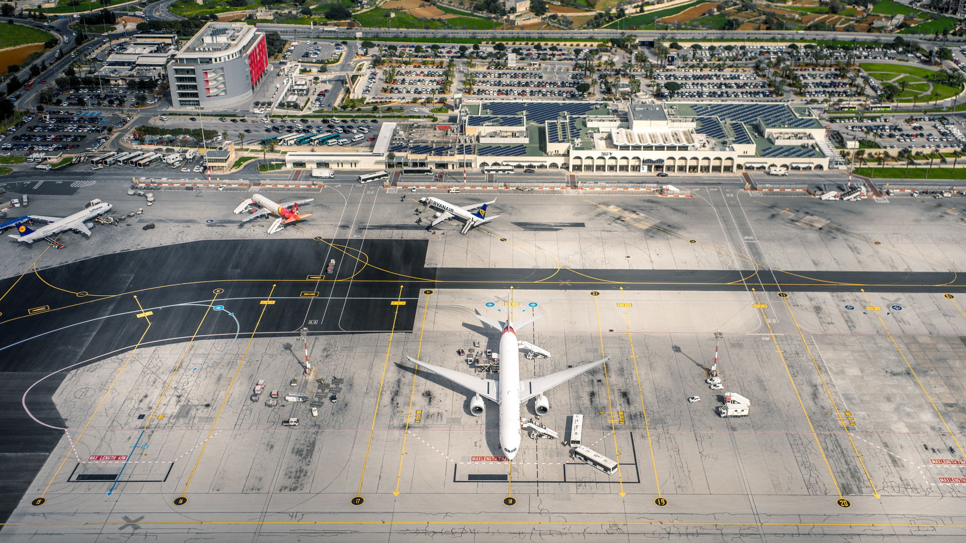 Malta International Airport Aerial Shot