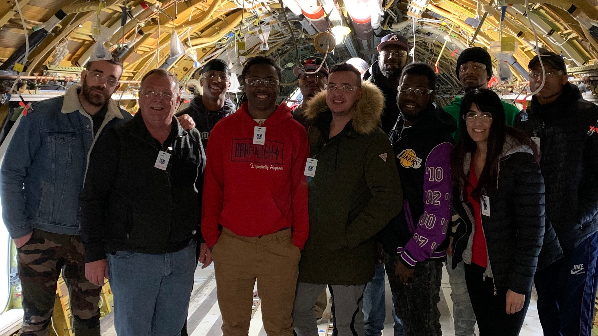 The current class of trainees from Olive Harvey visit AAR Airframe Rockford, photo courtesy AAR